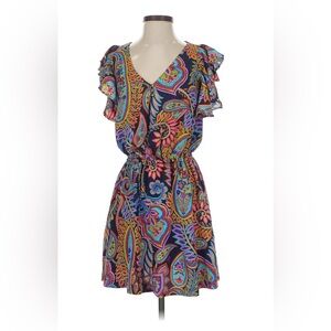 Colorful Paisley Ruffle Dress
